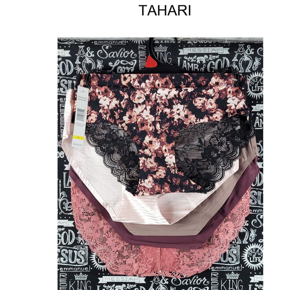 Tahari Floral Print Panties 6 PC Sz M NWT